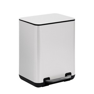 SunnyPoint Trash Can with Plastic Inner Bucket 1.58 Gallon White (YH-6LTCAN-W) - 1 of 3