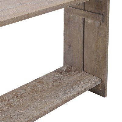 Castleton 61'' Driftwood Mango Wood Minimalist Console with Storage
