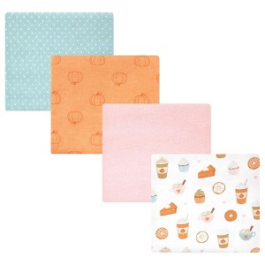Hudson Baby Infant Girl Cotton Flannel Receiving Blankets, Pumpkin Spice, One Size - 1 of 4
