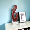 HomeRoots 13" Clear Burgundy and Black Murano Glass Modern Abstract Tabletop Sculpture - 2 of 4