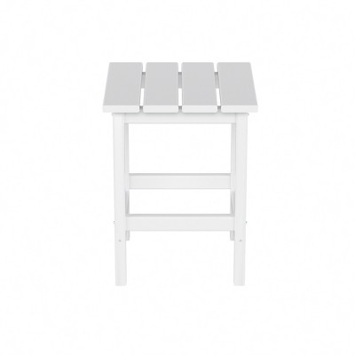 White HDPE Square Outdoor Adirondack Side Table
