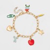 Teacher Apple Pencil Scissor Charm Bracelet - Multicolor - 3 of 4