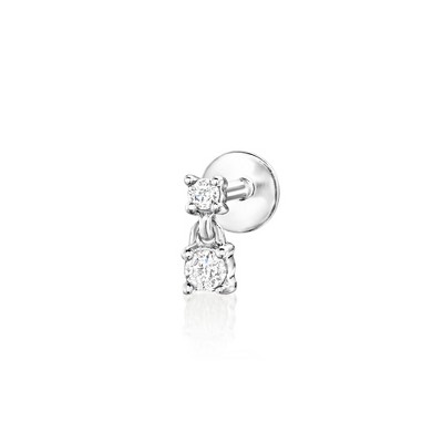 Pure Collection by Ross-Simons Diamond 2-Stone Flat-Back Stud Earrings in Sterling Silver