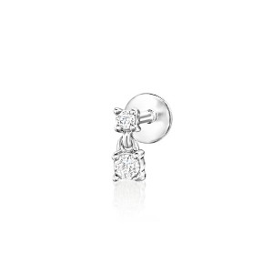 Pure Collection by Ross-Simons Diamond 2-Stone Flat-Back Stud Earrings in Sterling Silver - 1 of 4