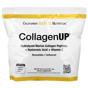 California Gold Nutrition CollagenUP®, Hydrolyzed Marine Collagen Peptides with Hyaluronic Acid and Vitamin C, Unflavored, 2.2 lb (1 kg) - 1 of 4