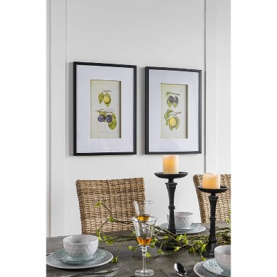 Set of 2 Black Framed Botanical Fruit Wall Art