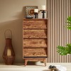 CAVINAS 4/6 Drawers Dresser for Bedroom,Modern Dresser with Bevel Design and Wood Legs for Kids Room,Living Room and Hallway,Brown/Black - 2 of 4