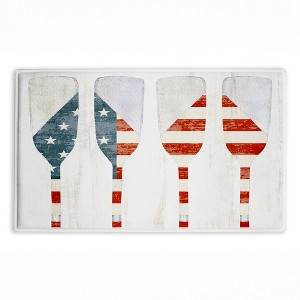 Stupell Industries Patriotic Flag Boat Paddles Printed Plush Bath Mat And Bath Rug, Design By Kim Allen, 18"X30" - 1 of 4