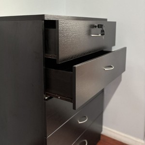 Okak Modern Dresser for Bedroom with 5 Metal Glides Drawer, Chest Storage Cabinet With Cutout Handle for Living Room Hallway Entryway - 1 of 4