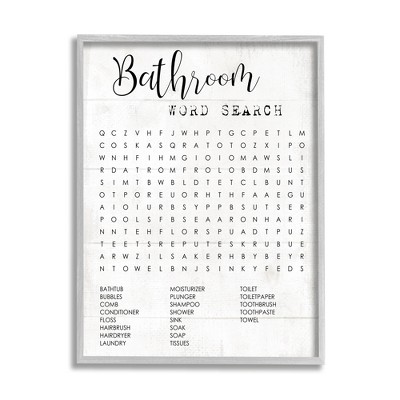 Stupell Industries Bathroom Word Search Fun Family Design