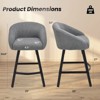 Lyngins Bar Stools Set of 2 with Curved Backrest,Upholstered Kitchen Chairs with Adjustable Pads,Teddy Counter Stools for Kitchen Island,Pub - 3 of 4