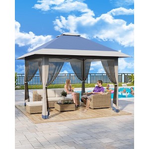 13x13 FT Gazebo Outdoor Canopy Tent, Outdoor Patio Gazebo, with Mosquito Netting, 4 Sandbags & Wheeled Bag, for Backyard - 1 of 4