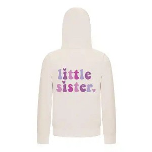 Everyday Kids Little Sister Girls Zip Up Hoodie – Cute Pastel Sibling Sweatshirt - 1 of 4