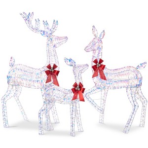 Best Choice Products 3-Piece Lighted Christmas Deer Set Outdoor Yard Decoration with 360 LED Lights, Stakes - 1 of 4