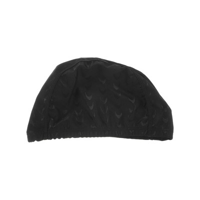 Unique Bargains Polyester Swim Cap 5.91"x9.25" Gray Black 1 Pc