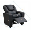 KTMBDW Kids Recliner with Cup Holder, Headrest, and Safety Recline, Contemporary Reclining Chair for Kids, Supports up to 90 lbs., Black - 4 of 4
