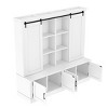 KTMBDW Hall Tree with Entryway Bench and Shoe Cabinet, Multi-Functional Seating Bench with 4 Shoe Cabinet Doors, Entryway Cabinet, Wardrobe - 4 of 4