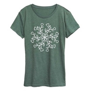 Women's - Instant Message - Pinwheel Floral Circle Short Sleeve Graphic T-Shirt - 1 of 4