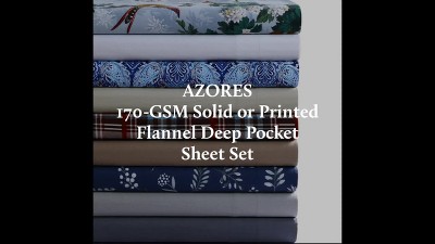 Aspen Plaid Cotton Flannel Full Sheet Set with Deep Pockets