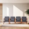 VECELO Mid-Century Modern Accent Chair, Upholstered Lounge Chair with 1 Pillow, Solid Wood Frame, Black - 4 of 4