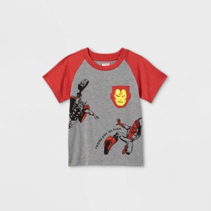 Toddler Boys' Marvel Superheroes Pocket Short Sleeve T-Shirt - Cream - 1 of 2