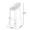Coolbibila-Patio Bar Stools Set Of 2, Armless Patio Chairs Made Of Plastic/Resin + Iron, Patio Accent Chairs With Modern Design - 4 of 4