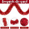 Swtroom 50FT Red Metallic Twist Shiny Garland for Christmas Tree Decorations, Xmas Hanging Decor for Indoor Outdoor Use - 2 of 4