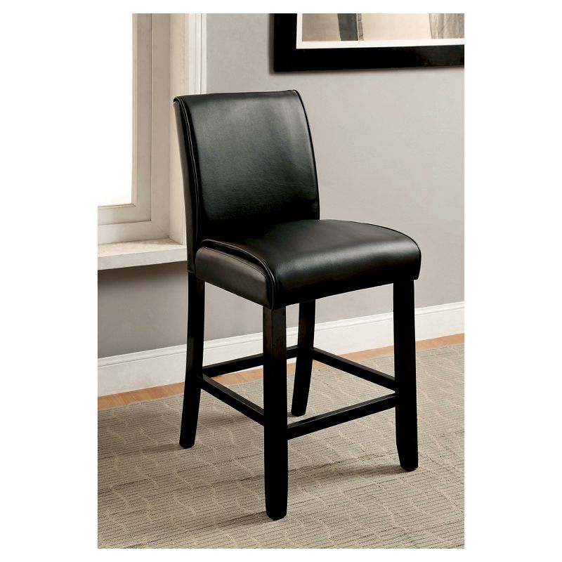 Set of 2 Bailey II Leatherette Parson Counter Height Barstools Black - HOMES: Inside + Out, 2 of 4