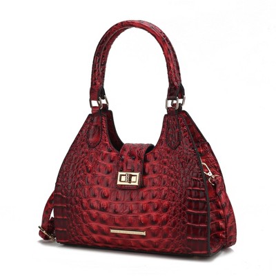 MKF Collection Ava Women’s Tote Faux Crocodile Embossed Vegan Leather Handbag by Mia K- Red