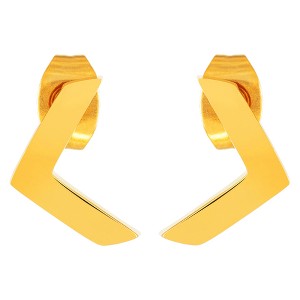 ELYA Chevron Stud Earrings - Gold, Women