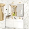 Apmir Rectangular Aluminum Alloy Framed and Tempered Glass Wall Bathroom Vanity Mirror in Matte Black/ Gold/ Silver/ Brown - 2 of 4