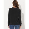 Allegra K Women's Casual Cut Out Keyhole Collared Long Sleeves Solid Tops - 3 of 4