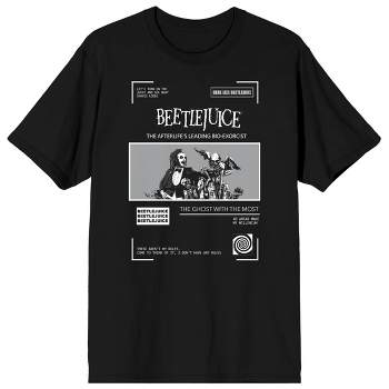 Beetlejuice Classic Movie Monsters Men's Black Short Sleeve Graphic Tee