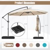 Costway 10 FT Offset Hanging Umbrella with Base Patio Cantilever Umbrella 360° Rotation Brown/Turquoise/Beige/Gray/Red - 3 of 4