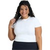 POPSUGAR PS Short Sleeve Athletic Tops for Women - White Light Fitted Feminine Seamed T-shirts for Workout, Gym, Running and Yoga - 3 of 4