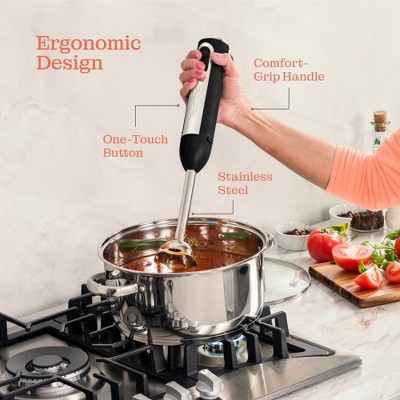 800W Stainless Steel 2-Speed Immersion Blender Set with Attachments