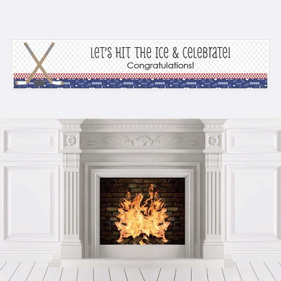 Big Dot of Happiness Shoots and Scores - Hockey - Baby Shower Decorations Party Banner