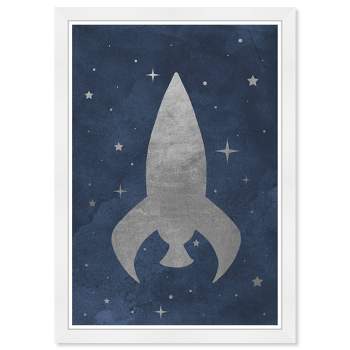 15" x 21" Little Rocket Ship Astronomy and Space Framed Art Print - Wynwood Studio