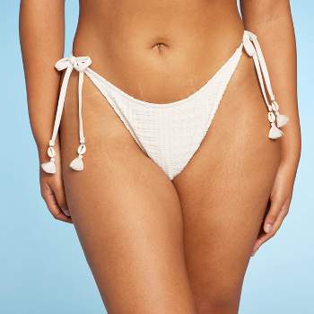 Vince Camuto Women's Crochet Tie Front Triangle Bikini Top White Size Large  