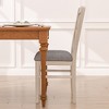 VECELO Rustic Wooden Dining Chairs, Rubber Wood Kitchen Chairs with Padded Seat & Elegant Hollowed Backrest, Gray - 4 of 4