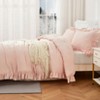 Ruffled Comforter Set 3 Pieces Soft Vintage Country Style Bedding Set with Shams Fluffy Lightweight for All Season Use - 2 of 4