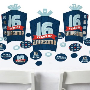 Big Dot of Happiness Boy 16th Birthday - Sweet Sixteen Birthday Party Decor and Confetti - Terrific Table Centerpiece Kit - Set of 30 - 1 of 4