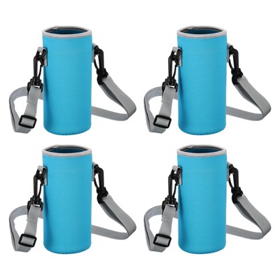 Unique Bargains Neoprene Portable Insulated Adjustable Strap Sports Water Bottle 
Sling Bags 4 Pcs