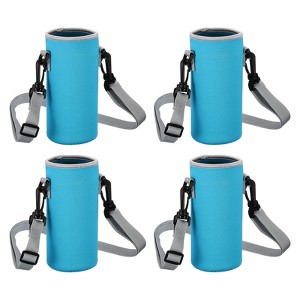 Unique Bargains Neoprene Portable Insulated Adjustable Strap Sports Water Bottle 
Sling Bags 4 Pcs - 1 of 4
