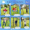 Whisen 6 in 1 Swing Set with Climbing Ladder, Climbing Net, Trapeze Bar, Basketball Hoop, Perfect Gift for Kids - Multicolor - 4 of 4