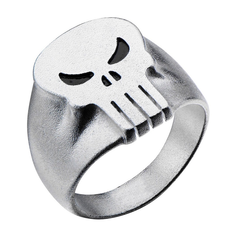 Photos - Ring MARVEL Men's  Punisher Stainless Steel 3D Logo  