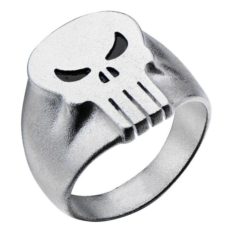 Men's Marvel&#174; Punisher Stainless Steel 3D Logo Ring, 1 of 4
