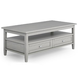 48" Solid Wood Coffee Table with Two Drawers and Storage, Square Tapered Legs, Ideal for Living Room or Family Room - 1 of 4
