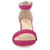 Allegra K Women's Open Toe Block Heel Adjustable Buckled Ankle Strap Sandals - 2 of 4