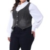 Agnes Orinda Women's Plus Size Fashion Retro Sleeveless Button-Up Jean Denim Vests - 2 of 4